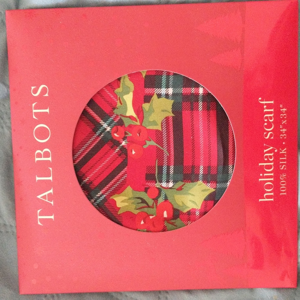 Beautiful silk Talbot's Christmas scarf